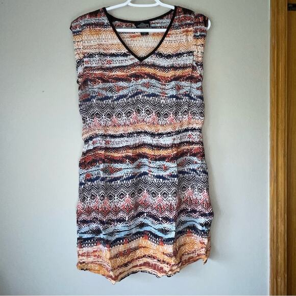 Angie Pink / Blue / Black Patterned Tunic Tank Size Large - Picture 1 of 9
